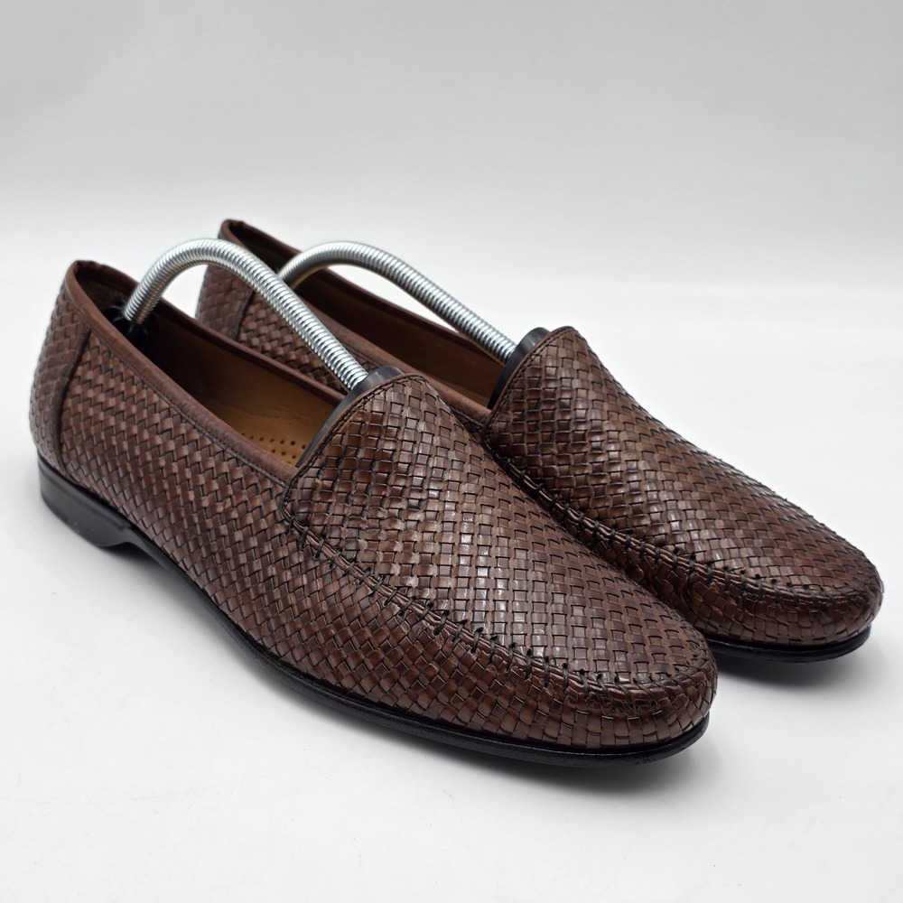 Neiman Marcus Shoes Men's 11M Brown Leather Loafers Slip On Dress